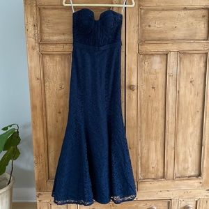 W.too navy lace bridesmaid dress